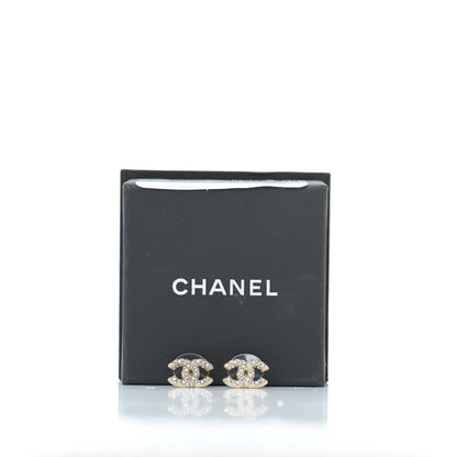 Chanel Crystal Pearl CC Earrings Gold 5 of 5