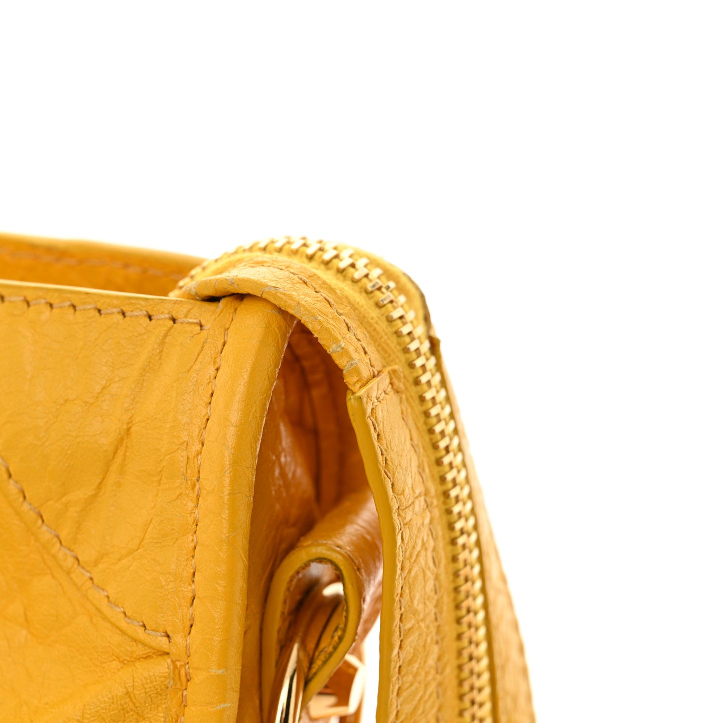 Agneau Classic Silver Hardware S City Jaune Epi