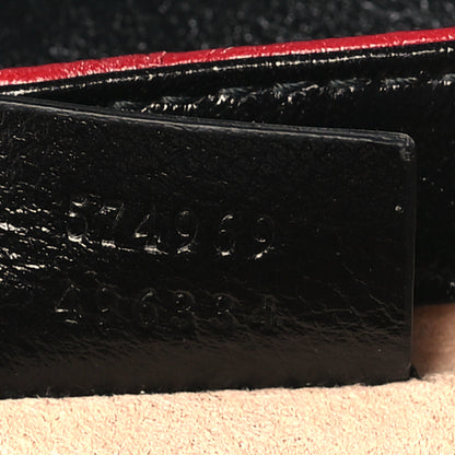 Gucci Vintage Effect Calfskin Matelasse Diagonal Striped Super Mini Torchon GG Marmont Shoulder Bag Black Beige 7 of 10