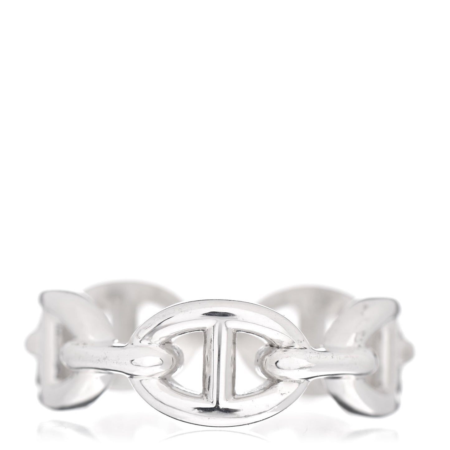 Sterling Silver PM Chaine d'Ancre Enchainee Band Ring 53 6.5