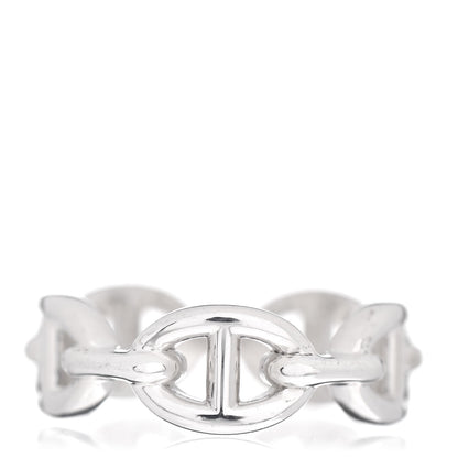 Hermes Sterling Silver PM Chaine d'Ancre Enchainee Band Ring 53 6.5 3 of 6