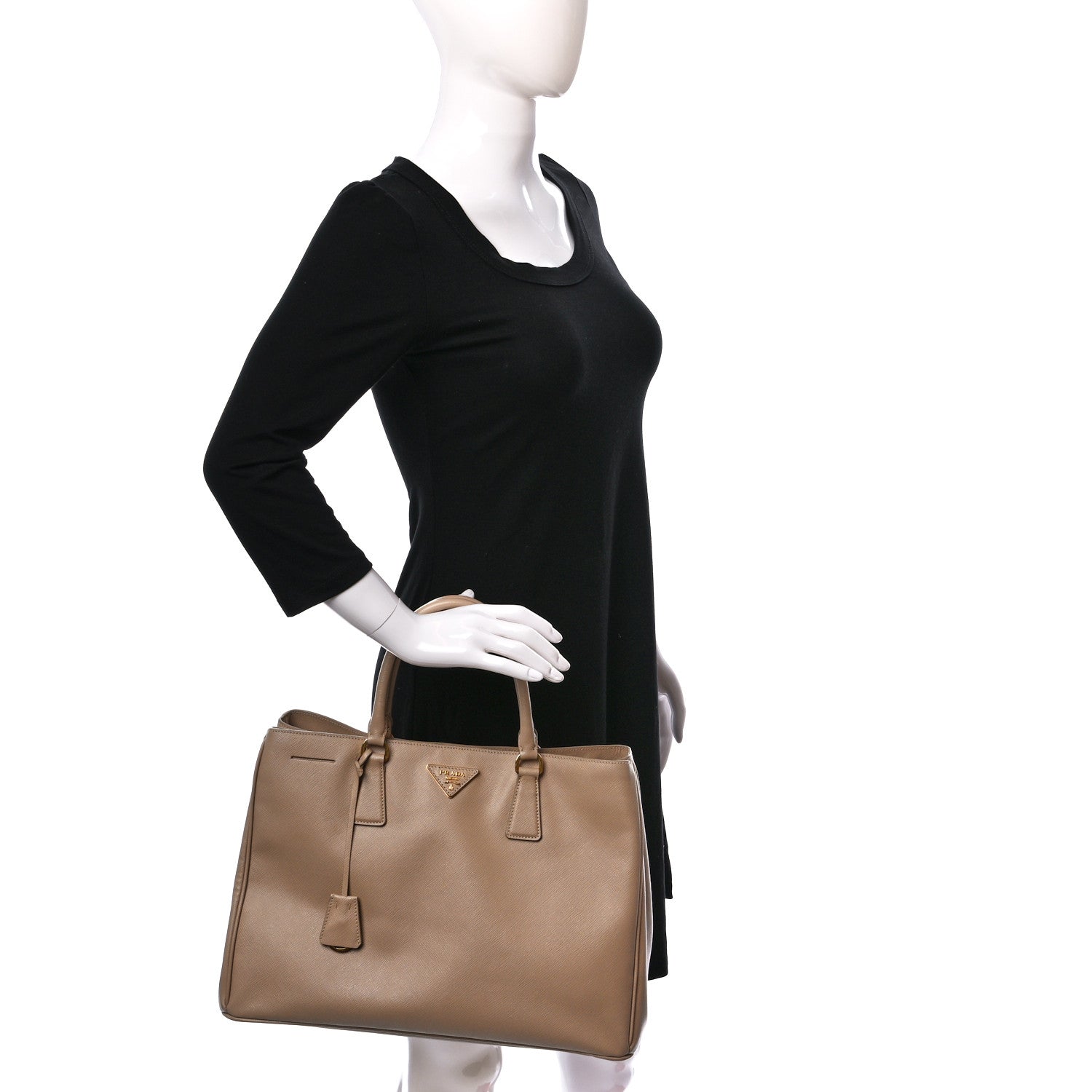 Prada Saffiano Lux Large Tote Sabbia 2 of 8