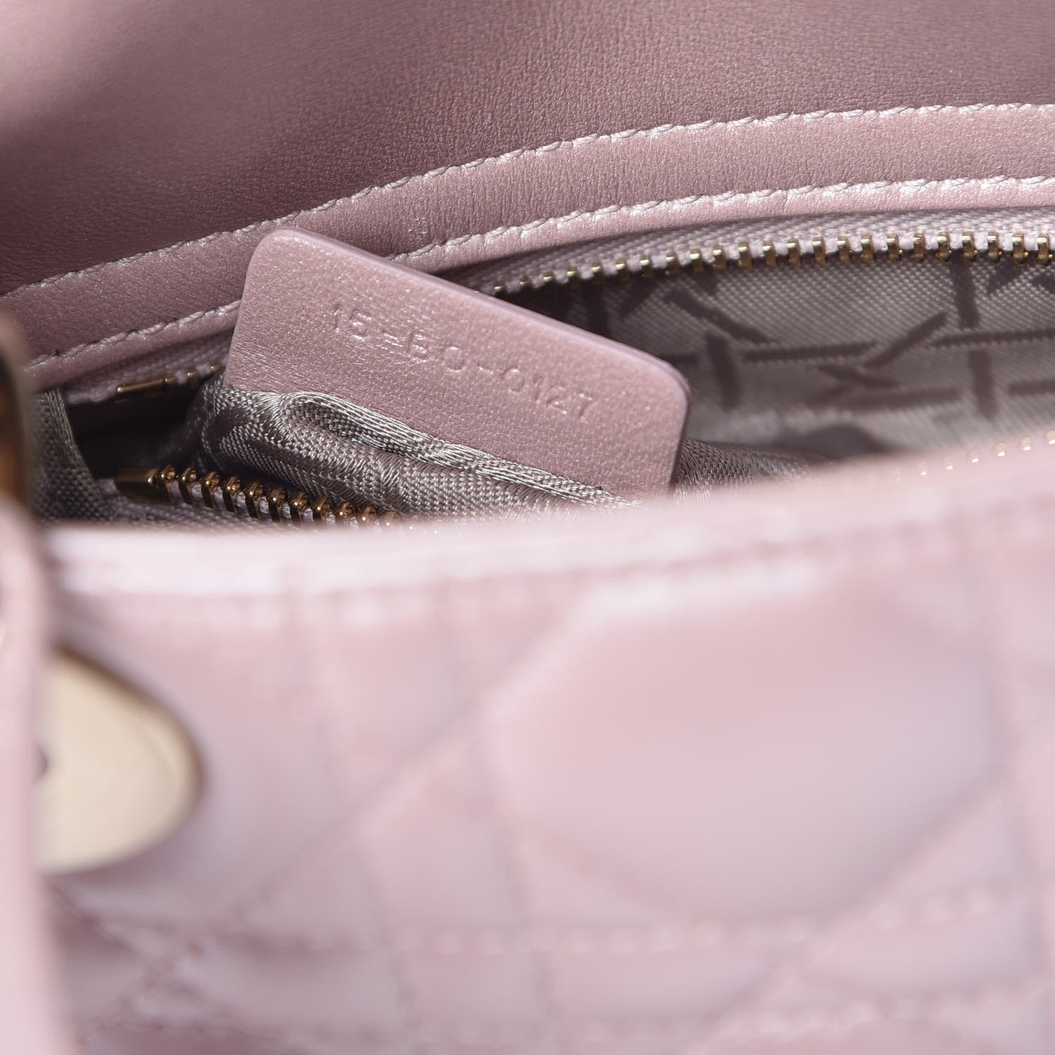 Christian Dior Metallic Lambskin Cannage Mini Lady Dior Lotus 7 of 13