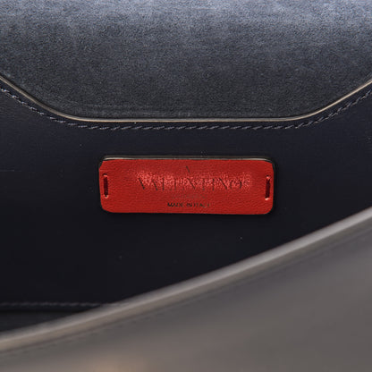 Valentino Garavani Vitello Groumette Demilune Chain Clutch Marine 6 of 12