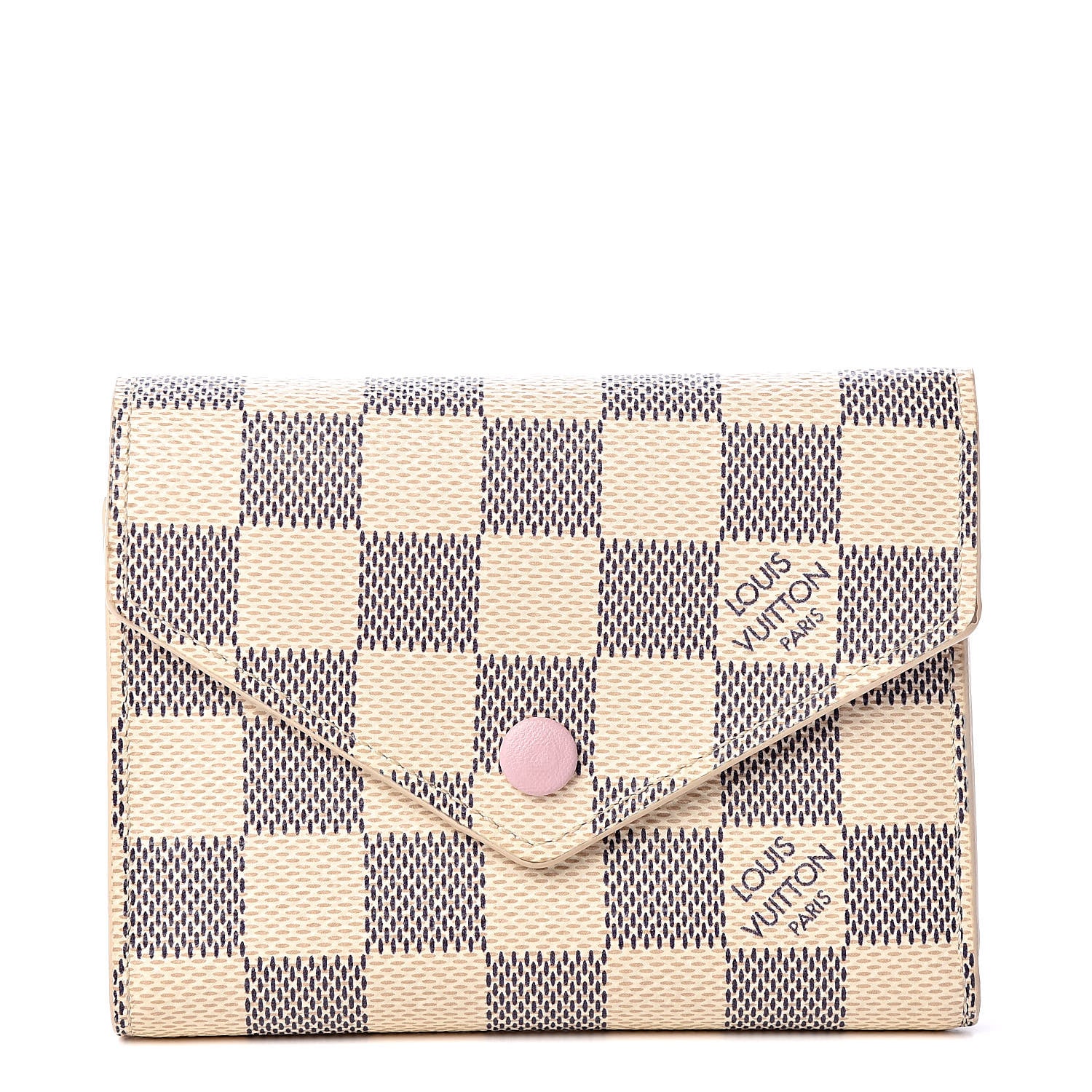 Louis Vuitton Damier Azur Victorine Wallet Rose Ballerine 1 of 9