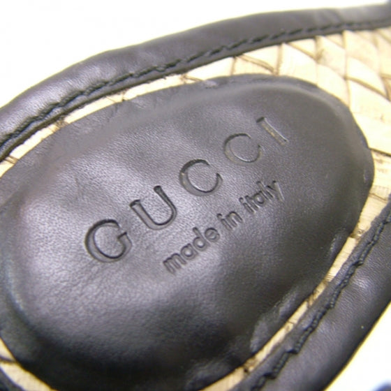 Gucci Leather Lace Up Heels 7 Black 7 of 7