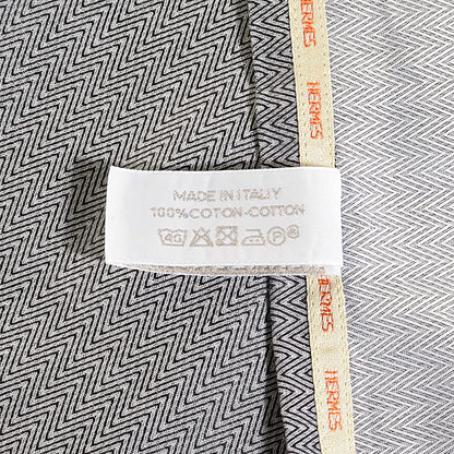 Hermes Jacquard Cotton Bosphore Bottom Flat Sheet Bleu Blanc 5 of 6