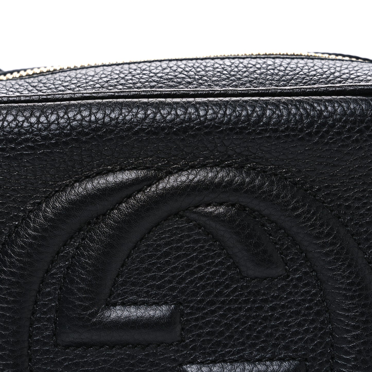 Pebbled Calfskin Small Soho Disco Bag Black