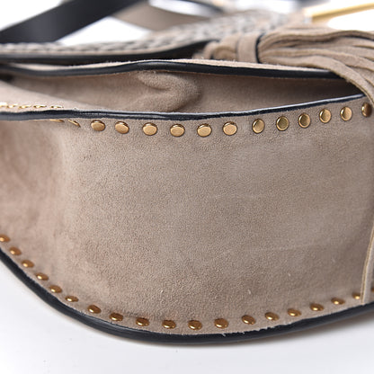 Chloe Suede Braided Small Hudson Shoulder Bag Motty Grey 7 of 9