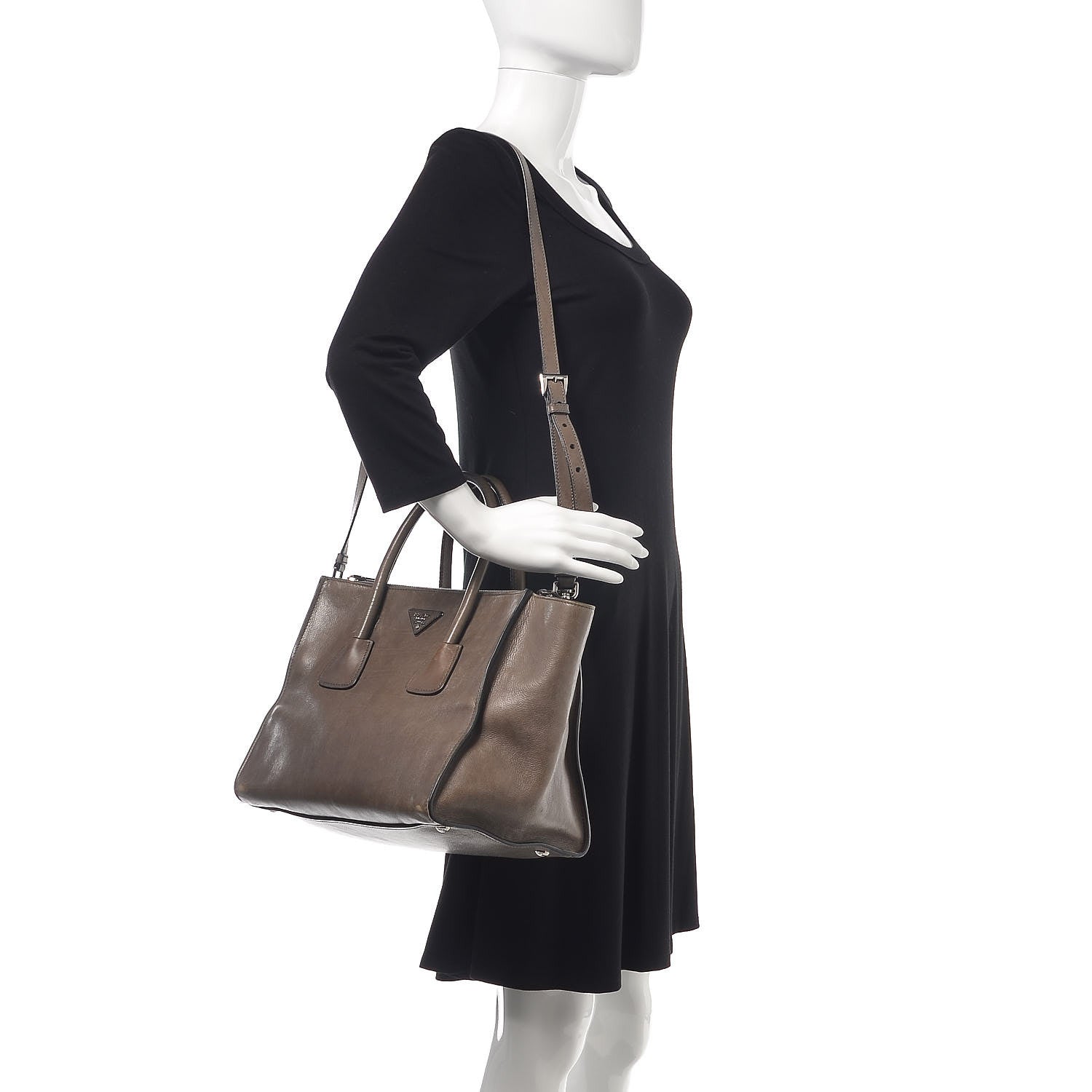 Prada Glace Calf Twin Pocket Tote Marmo 2 of 20