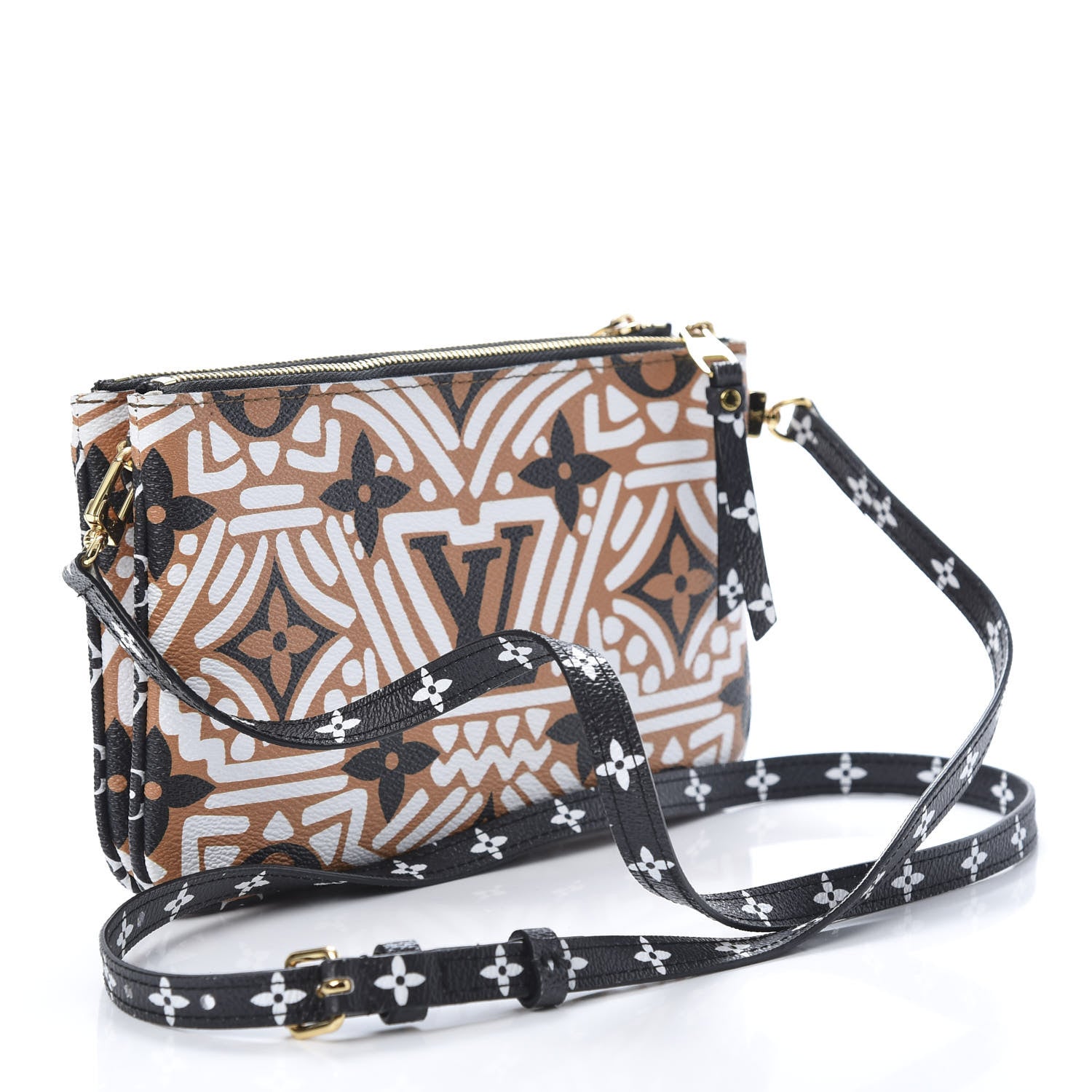 Louis Vuitton Monogram Giant Crafty Double Zip Pochette Creme Caramel 3 of 11