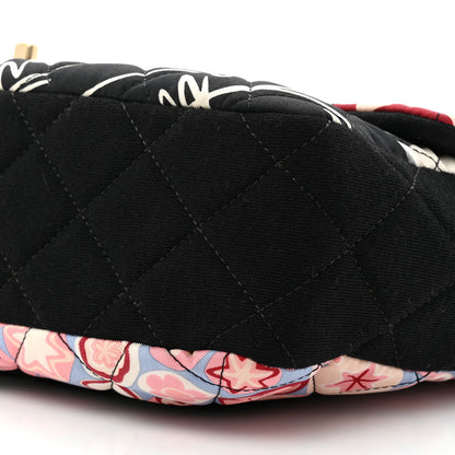 Chanel Fabric Quilted Patchwork Medium Flap Red Black Multicolor 8 of 14