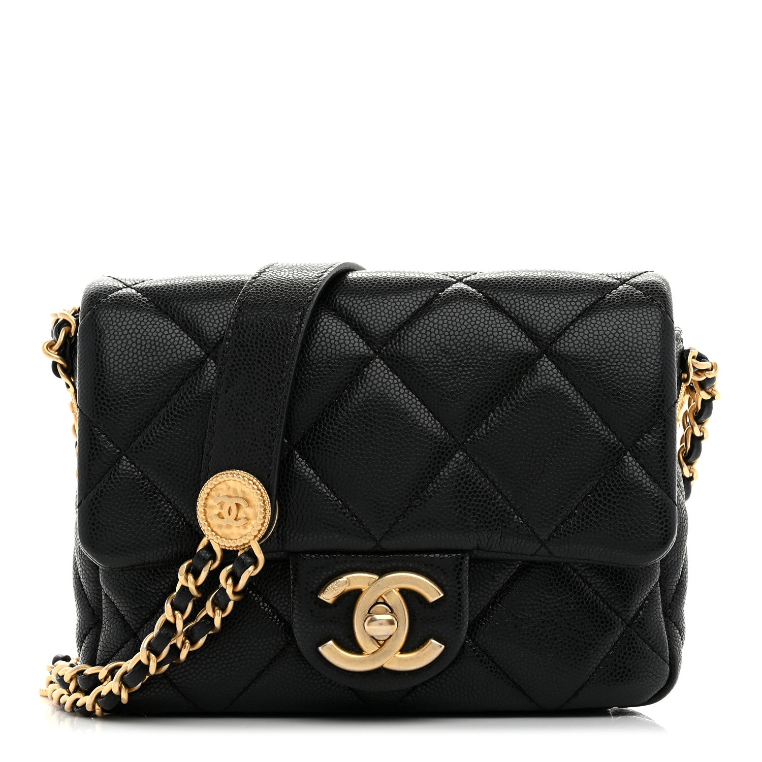 Chanel Caviar Quilted Mini Twist Your Buttons Flap Black 1 of 10