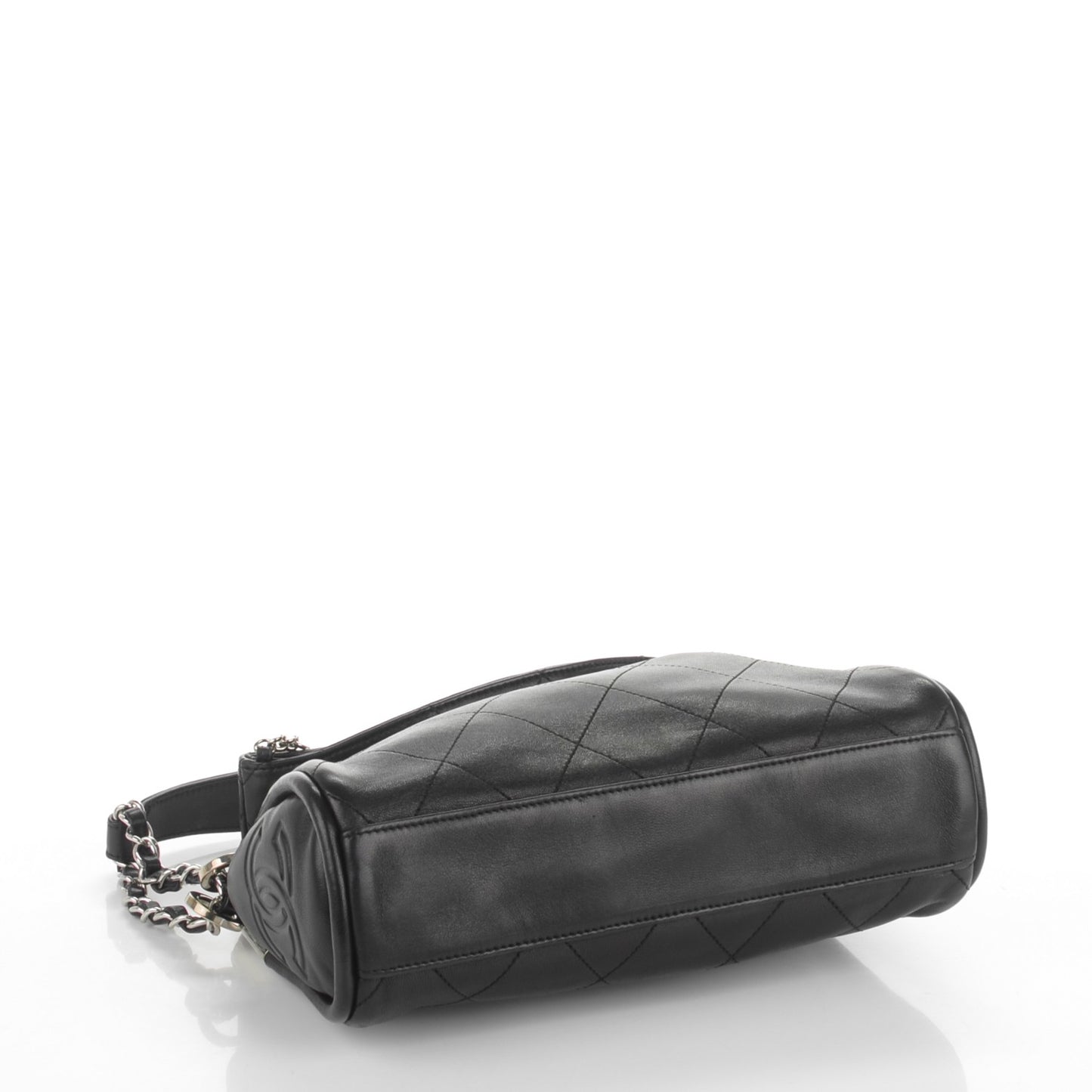 Lambskin Stitched Small Ultimate Soft Tote Black