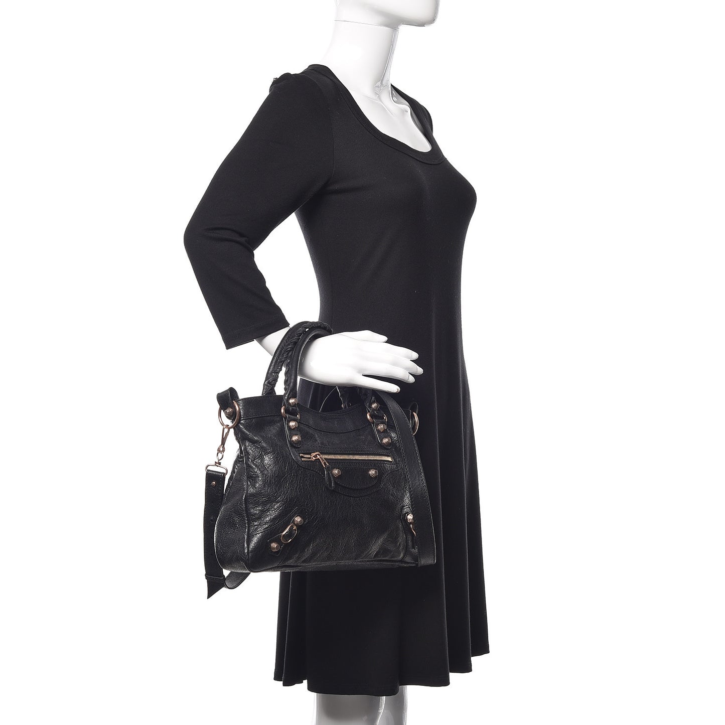 Agneau Giant 12 Rose Gold Hardware Town Black