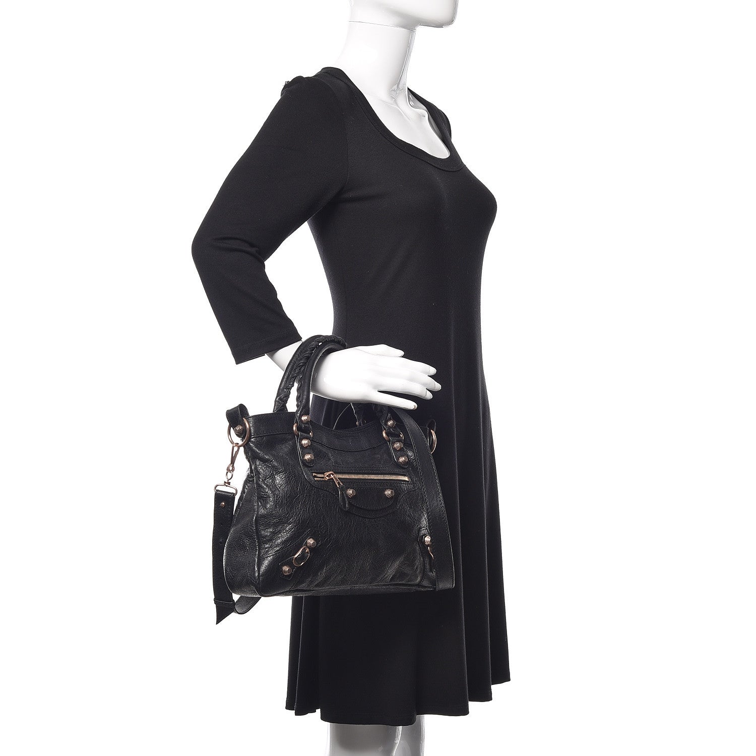 Balenciaga Agneau Giant 12 Rose Gold Hardware Town Black 2 of 10