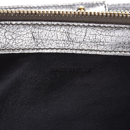 Saint Laurent Grained Metallic Calfskin Monogram Chain Wallet Argento 6 of 19
