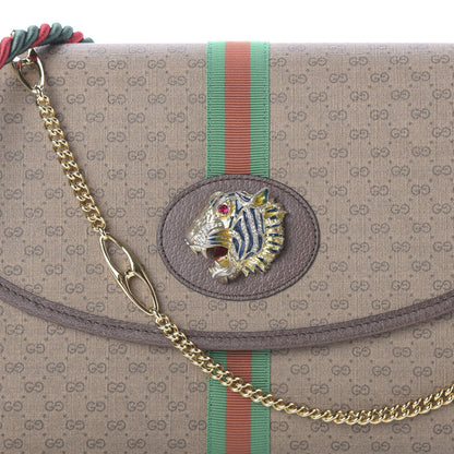 Gucci Mini Vintage GG Supreme Monogram Web Medium Rajah Slim Flap Shoulder Bag Beige New Acero 10 of 11