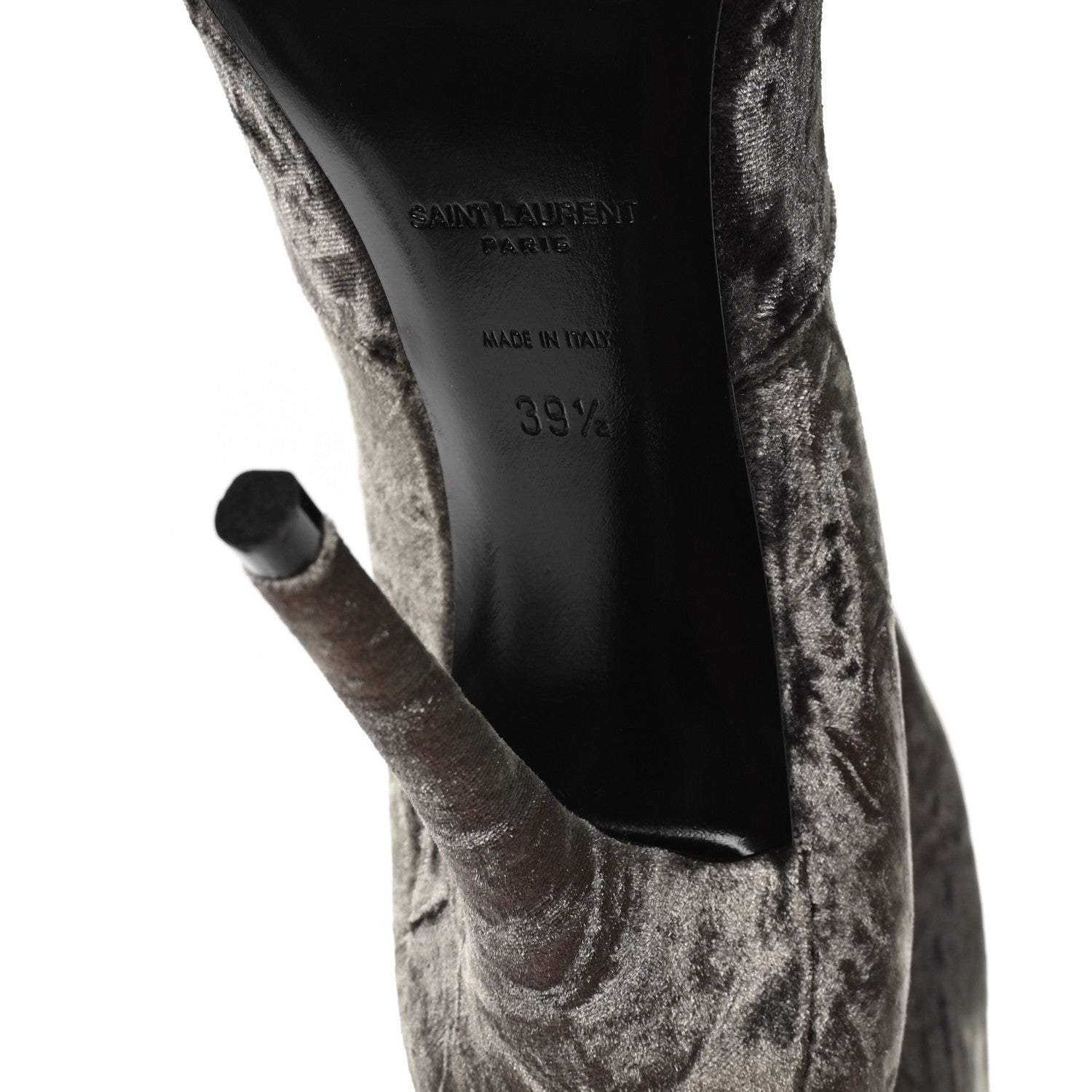 Saint Laurent Velvet Ella Knee High Boots 39.5 Bella Green 7 of 8