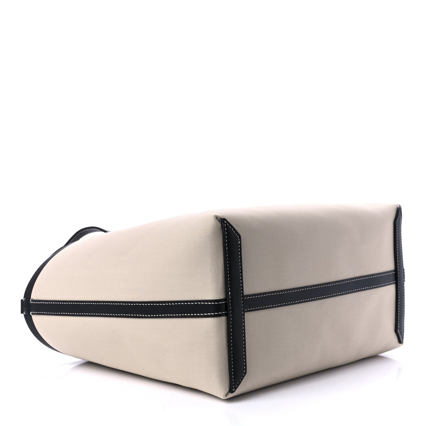 Cotton Canvas Calfskin Heritage Print Small Tote Beige