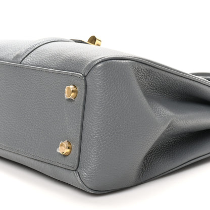 Celine Grained Calfskin Small 16 Top Handle Bag Medium Grey 8 of 9