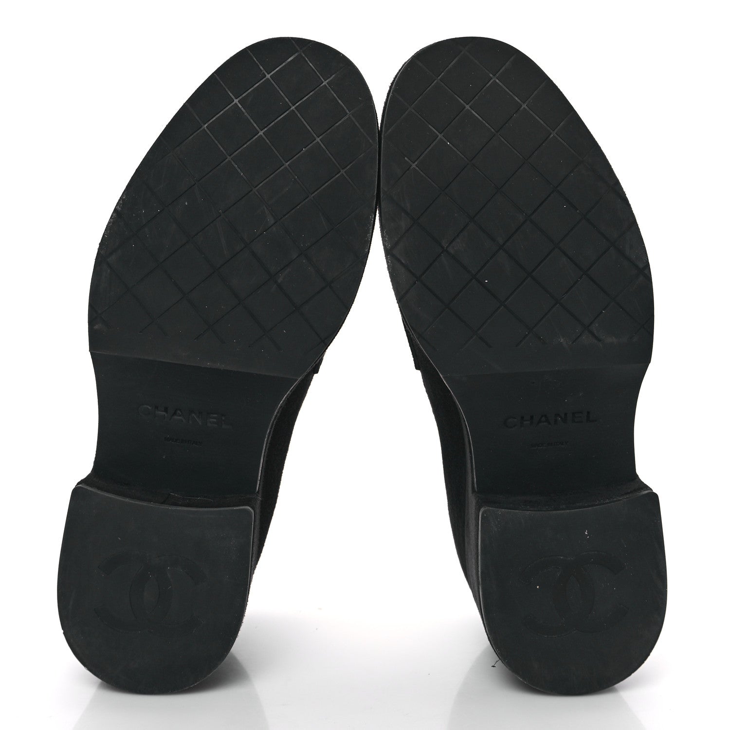 Chanel Suede CC Platform Loafers 36.5 Black 5 of 8