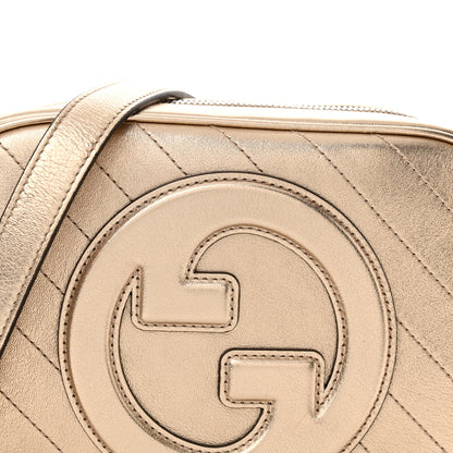 Gucci Metallic Sakai Be Green Calfskin Diagonal Stitched Small Blondie Shoulder Bag Gold 8 of 10