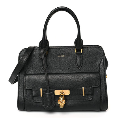 Alexander McQueen Pebbled Calfskin Padlock Pocket Tote Black 1 of 10