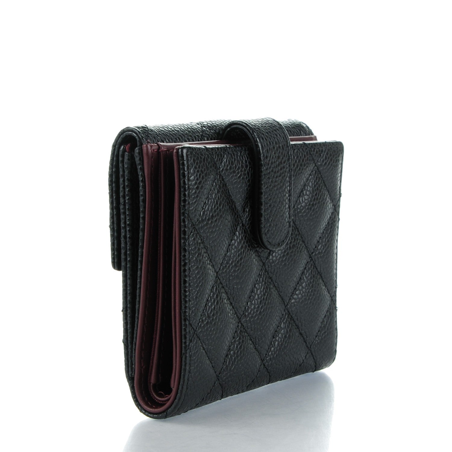 Chanel Caviar Quilted Compact French Flap Wallet Black 3 of 8