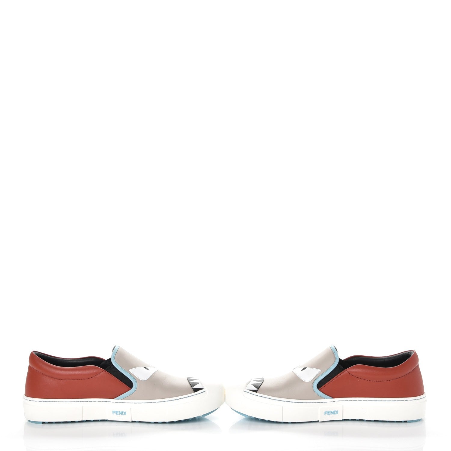 Fendi Vitello Elite Calfskin Monster Bug Slip On Sneakers 39 Multi 5 of 12