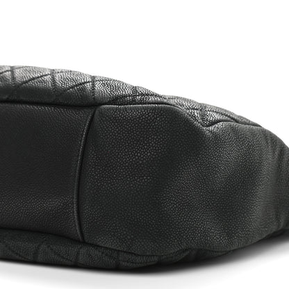 Chanel Iridescent Caviar Quilted Country Chic Hobo Black 10 of 14