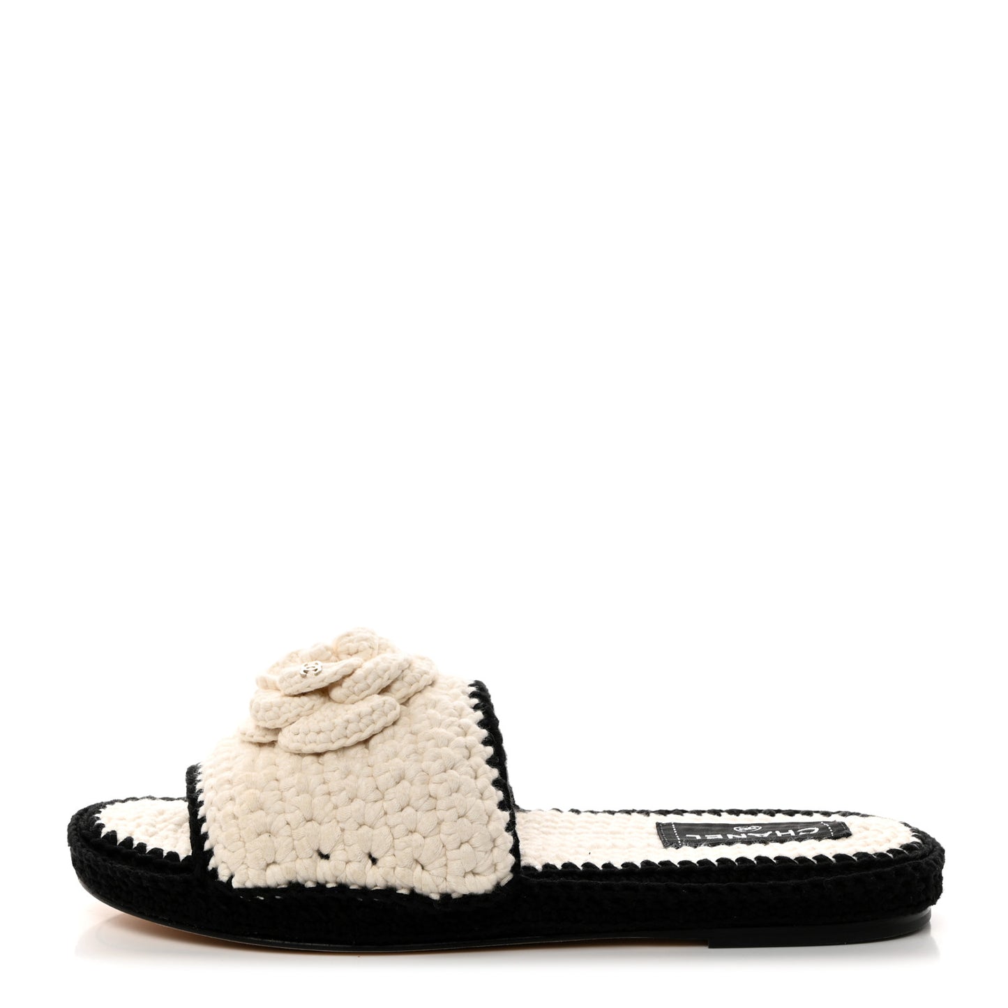 Crochet Mules 38 Ivory Black