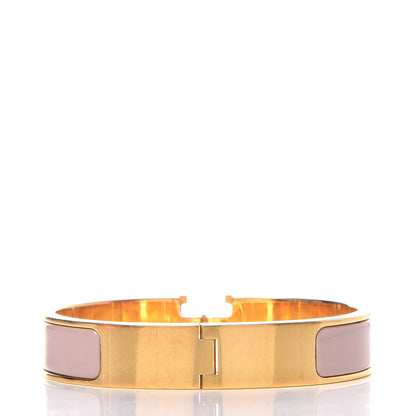 Hermes Enamel Clic Clac H Narrow Bracelet PM Beige Nacre 3 of 6