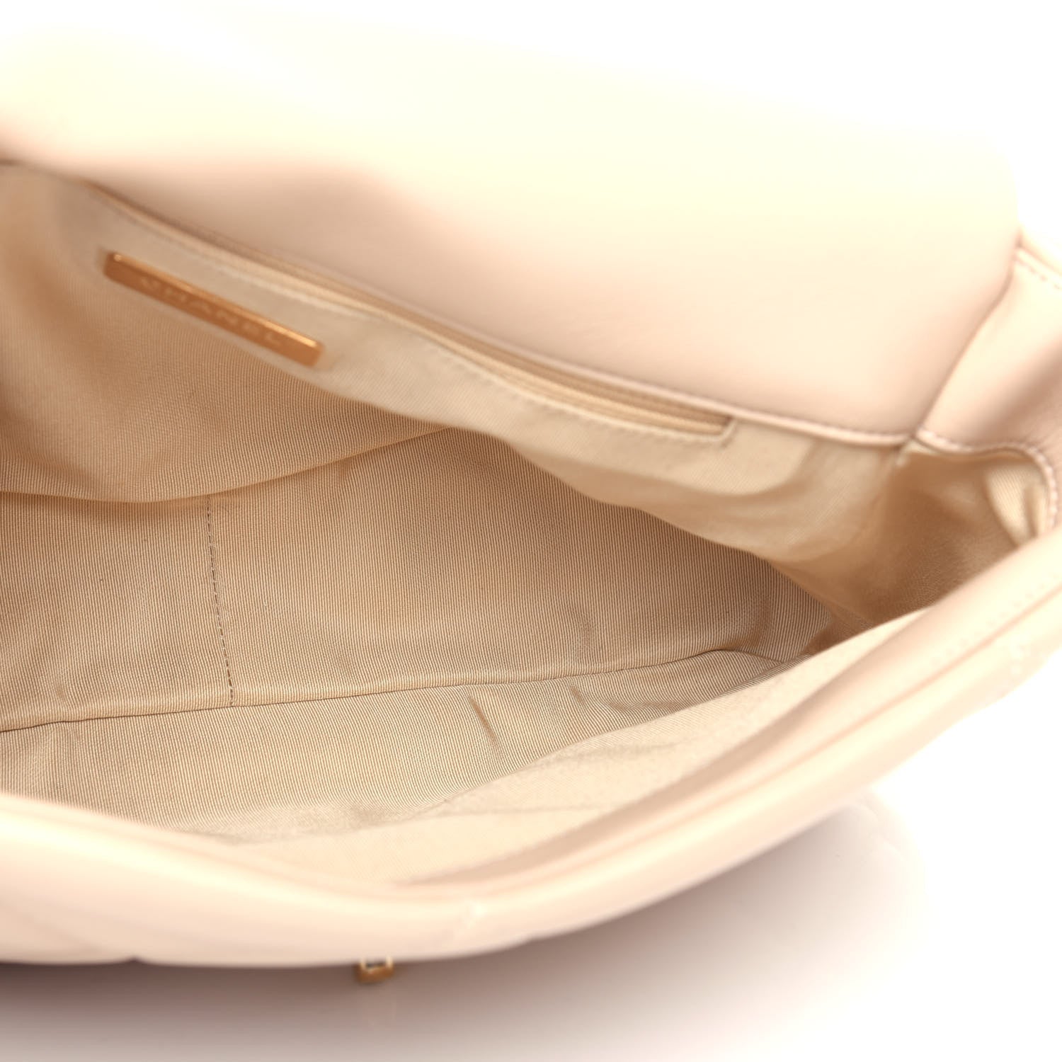 Chanel Lambskin Quilted Large Chanel 19 Flap Light Beige 5 of 10