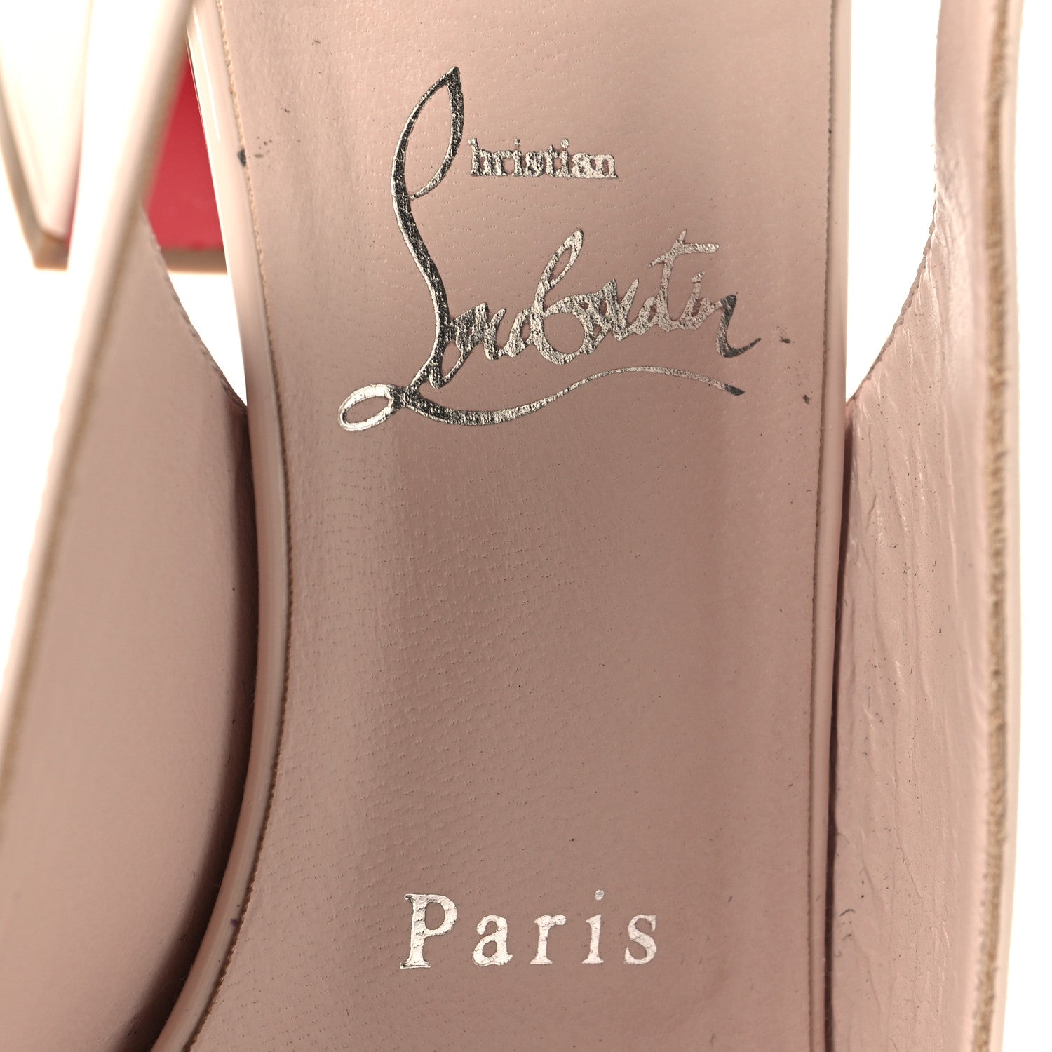 Christian Louboutin Patent So Jane Sling 55 Pump 39 Leche 8 of 8