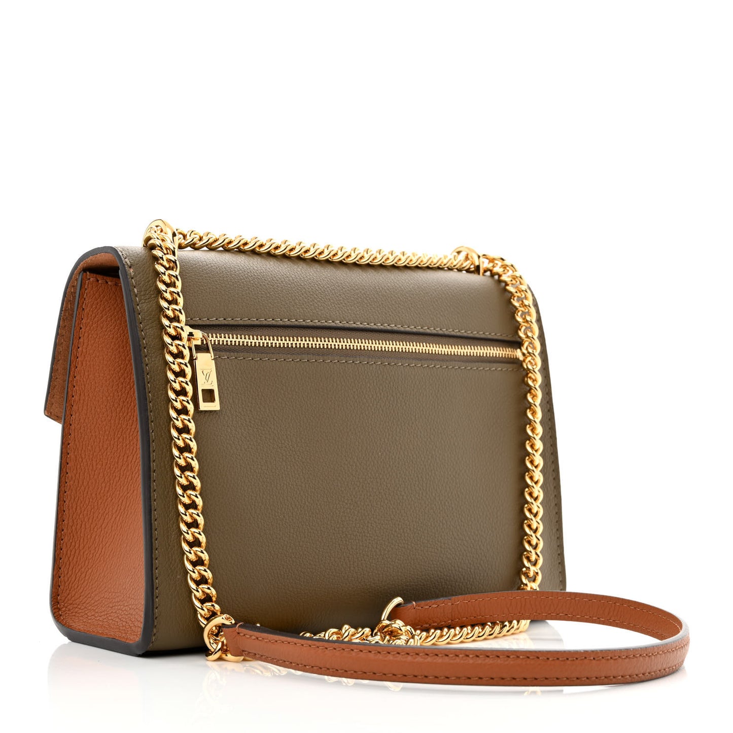 Soft Calfskin Mylockme Chain Bag BB Smokey Brown Green