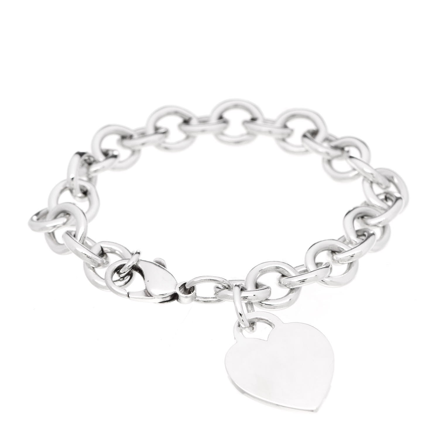Tiffany Sterling Silver Heart Tag Charm Bracelet 1 of 4
