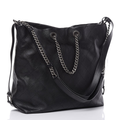 Chanel Calfskin Stitched Large Hobo Black 3 of 9