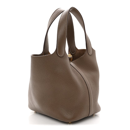 Hermes Taurillon Clemence Picotin Lock 18 PM Etoupe 3 of 13