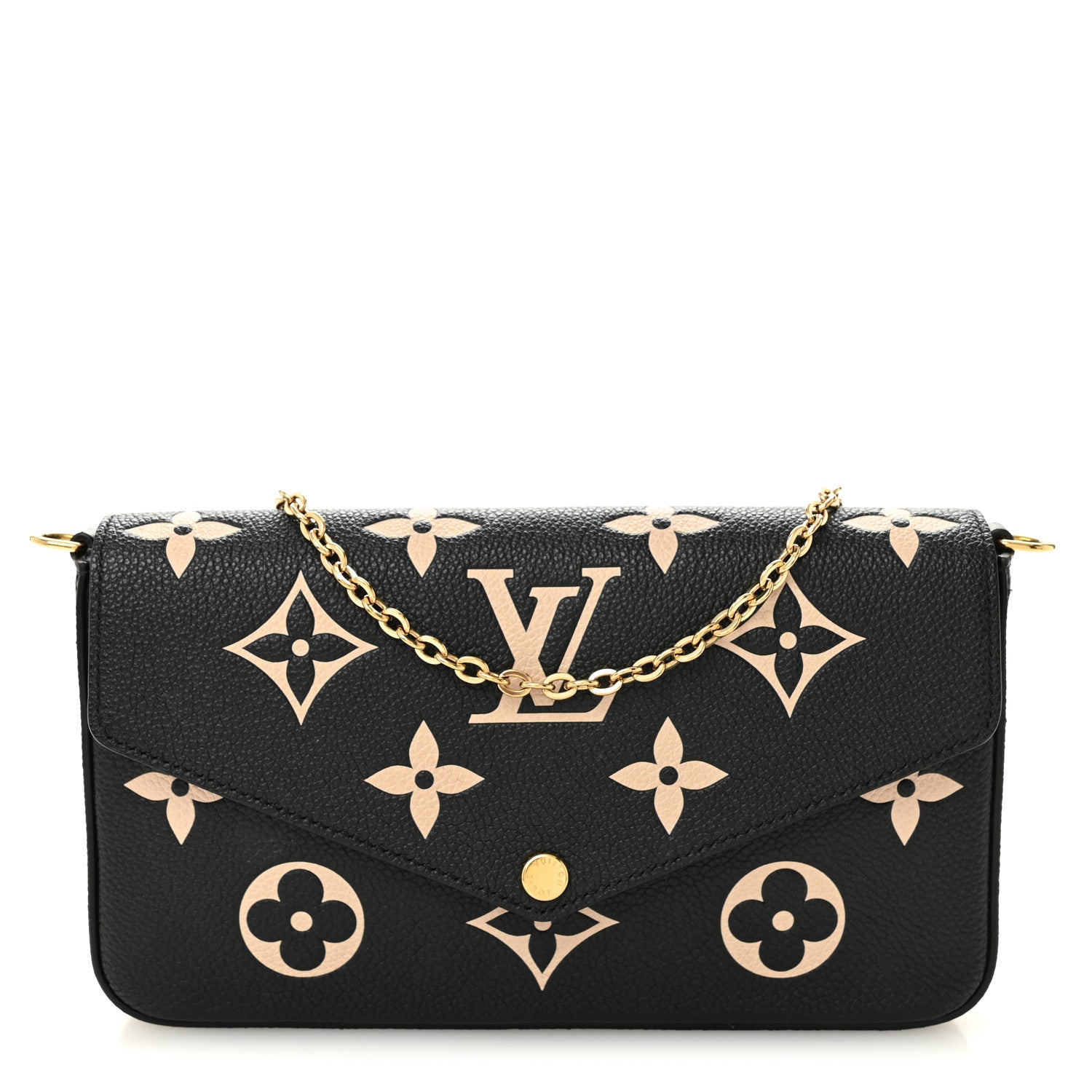 Louis Vuitton Empreinte Monogram Giant Felicie Pochette Black Beige 1 of 10