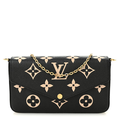 Louis Vuitton Empreinte Monogram Giant Felicie Pochette Black Beige 1 of 10