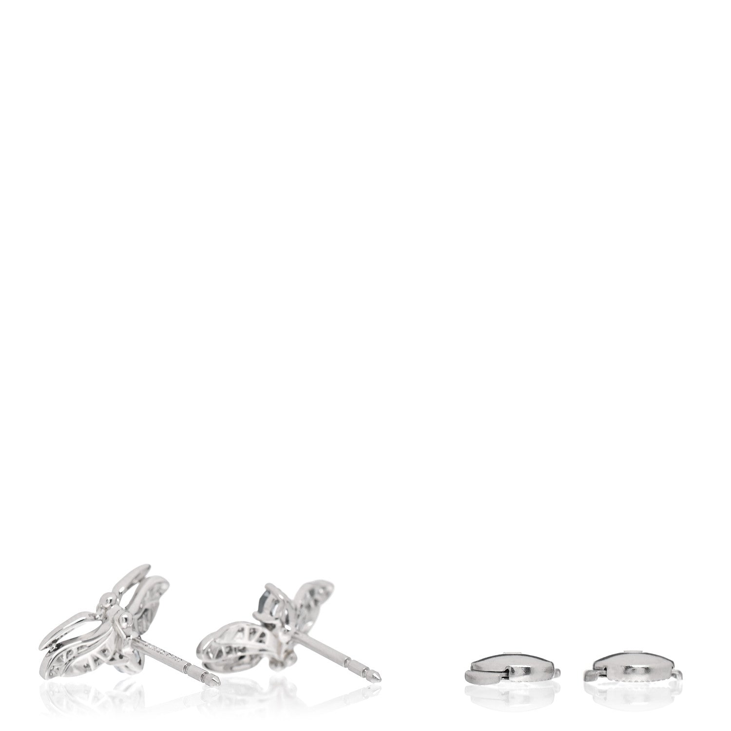 Tiffany Platinum Diamond Aquamarine Paper Flowers Firefly Earrings 5 of 10