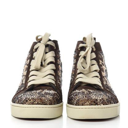 Christian Louboutin Suede Crystal Leopard Print Flat Sneakers 38 Brown 2 of 18