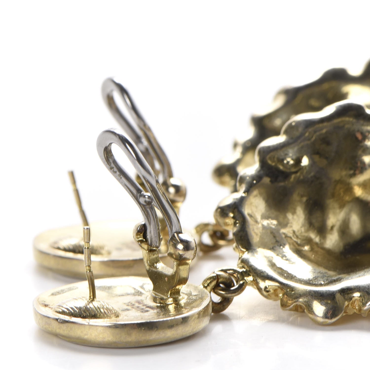 Gucci Interlocking GG Lionhead Earrings Gold 3 of 4