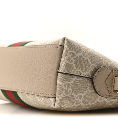 Gucci GG Supreme Monogram Textured Dollar Calfskin Web Small Ophidia Dome Shoulder Beige Mystic White Oatmeal 10 of 10