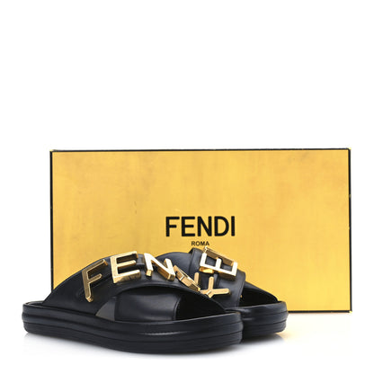 Fendi Vitello Womens Fendigraphy Slide Sandals 36 Black 14 of 14