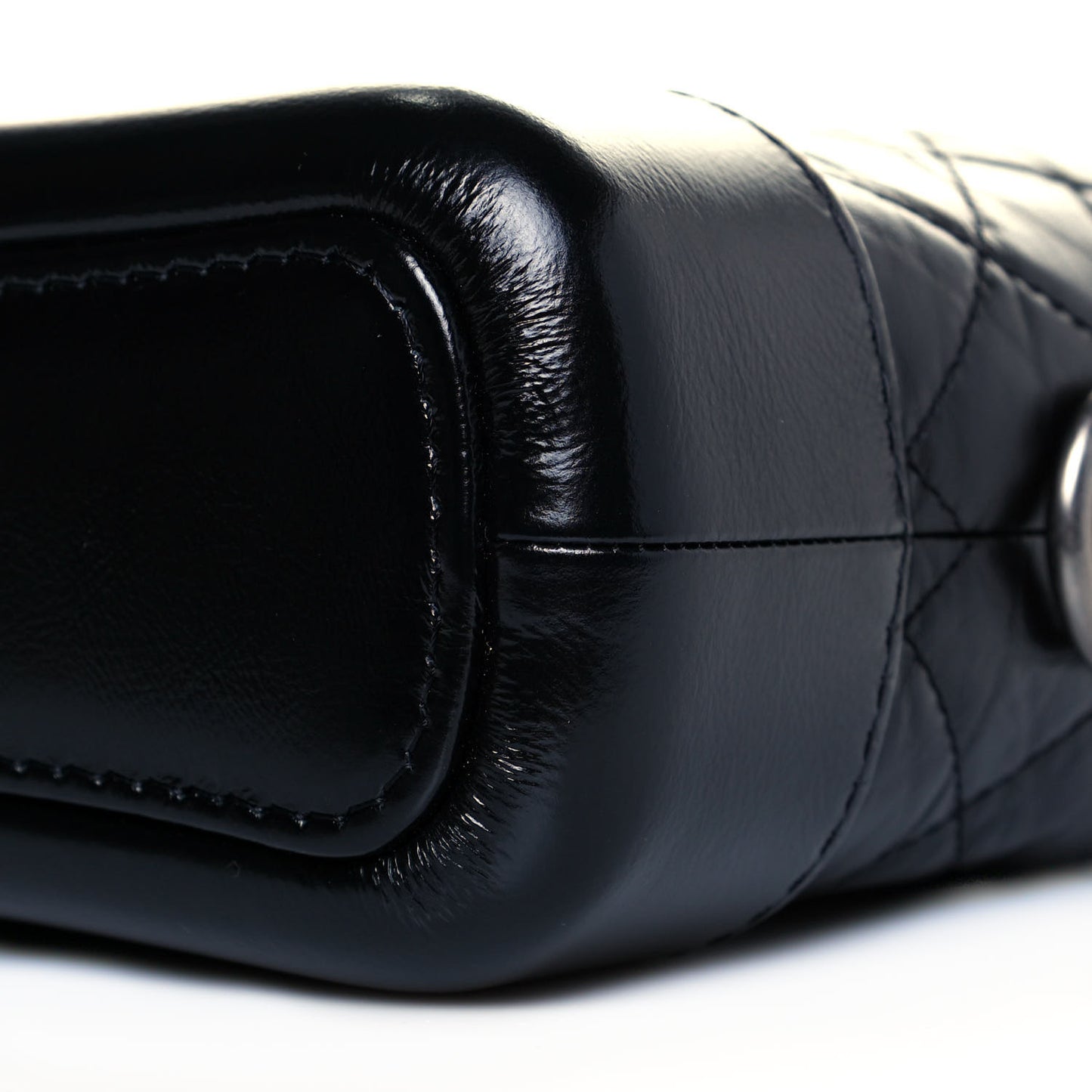 Aged Calfskin Quilted Small Gabrielle Hobo Black