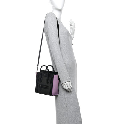 Celine Baby Grained Calfskin Nubuck Tri-color Nano Luggage Anthracite 2 of 12