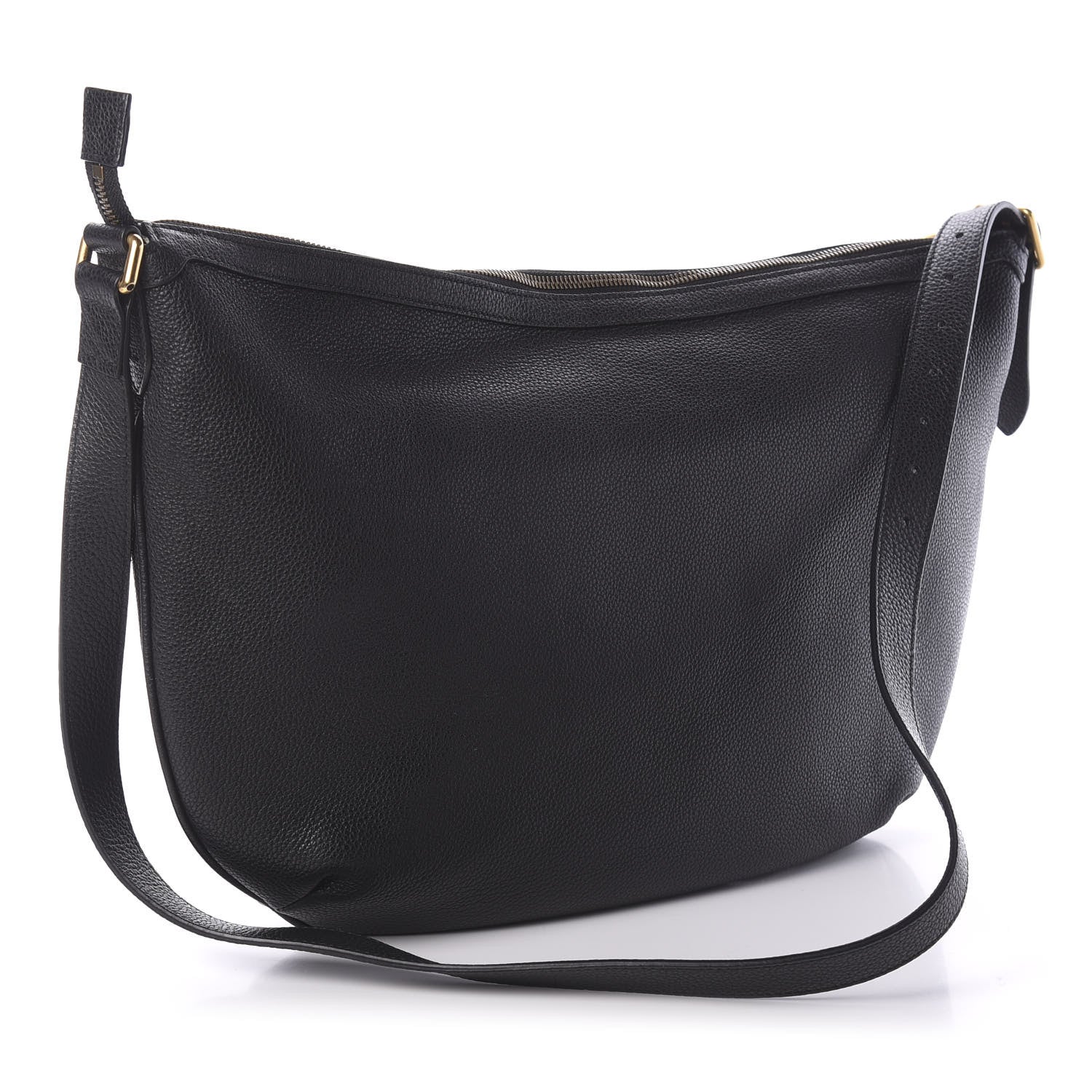 Gucci Grained Calfskin Logo Half Moon Hobo Black 3 of 9