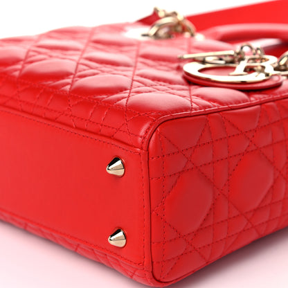 Christian Dior Lambskin Cannage Small Lucky Badges My Lady Dior Red 9 of 15